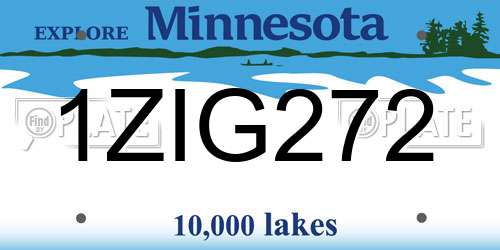 1ZIG272 Minnesota License Plate