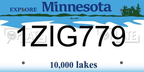 1ZIG779 Minnesota License Plate