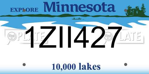 1ZII427 Minnesota License Plate