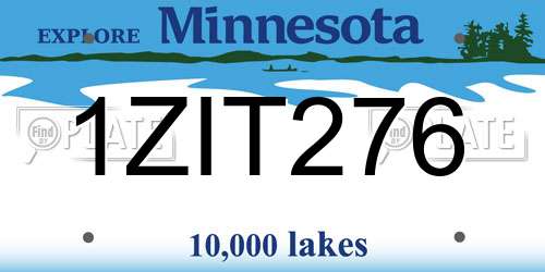 1ZIT276 Minnesota License Plate