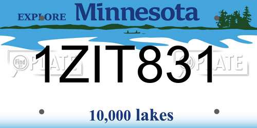 1ZIT831 Minnesota License Plate