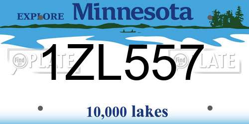 1ZL557 Minnesota License Plate