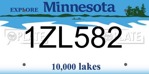 1ZL582 Minnesota License Plate