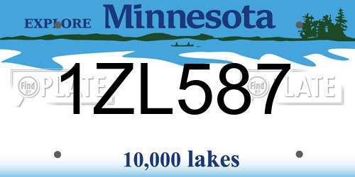 1ZL587 Minnesota License Plate