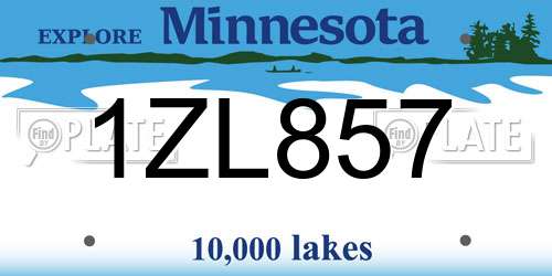 1ZL857 Minnesota License Plate