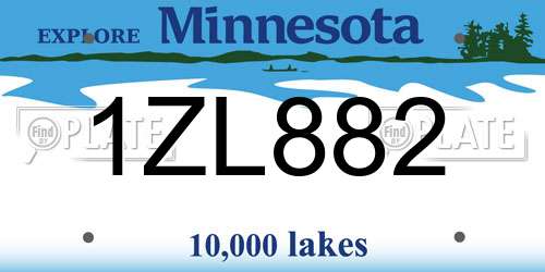 1ZL882 Minnesota License Plate