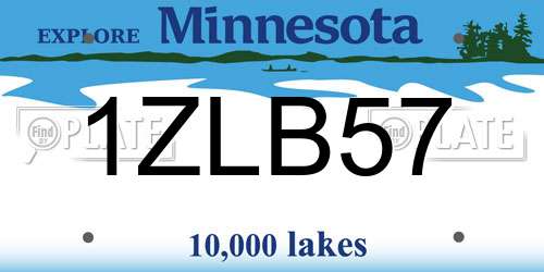 1ZLB57 Minnesota License Plate