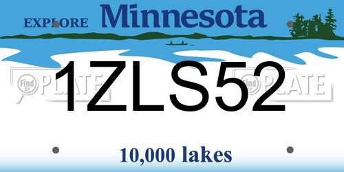 1ZLS52 Minnesota License Plate