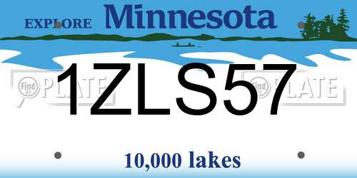 1ZLS57 Minnesota License Plate
