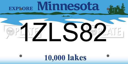 1ZLS82 Minnesota License Plate