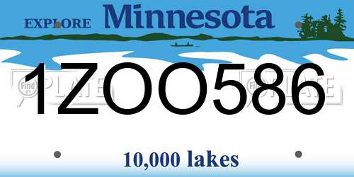 1ZOO586 Minnesota License Plate