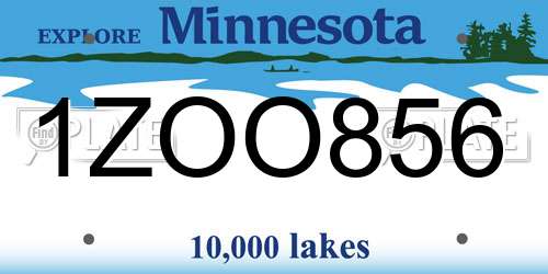 1ZOO856 Minnesota License Plate
