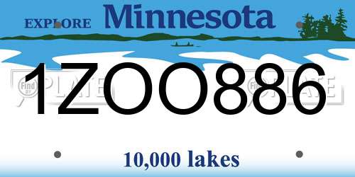 1ZOO886 Minnesota License Plate