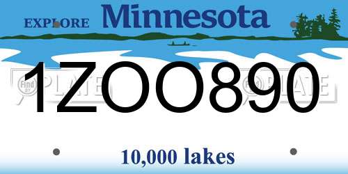 1ZOO890 Minnesota License Plate