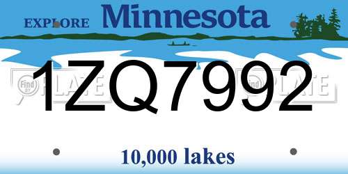1ZQ7992 Minnesota License Plate