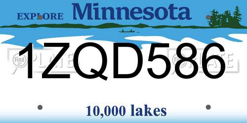 1ZQD586 Minnesota License Plate