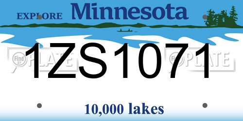 1ZS1071 Minnesota License Plate