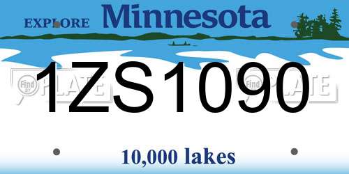 1ZS1090 Minnesota License Plate