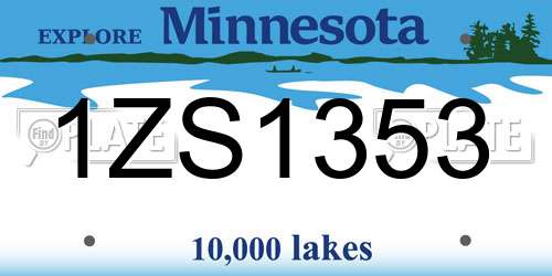 1ZS1353 Minnesota License Plate
