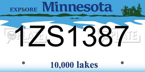 1ZS1387 Minnesota License Plate