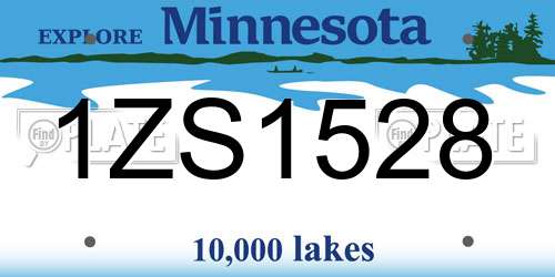 1ZS1528 Minnesota License Plate