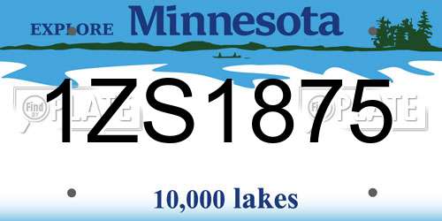 1ZS1875 Minnesota License Plate