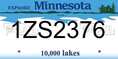 1ZS2376 Minnesota License Plate