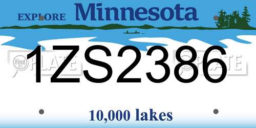 1ZS2386 Minnesota License Plate