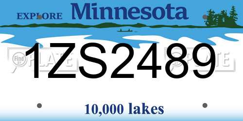 1ZS2489 Minnesota License Plate