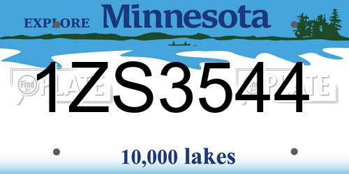 1ZS3544 Minnesota License Plate