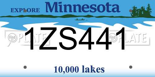 1ZS441 Minnesota License Plate