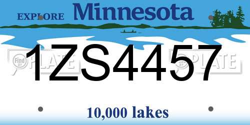 1ZS4457 Minnesota License Plate