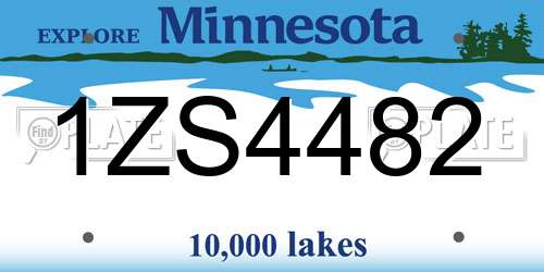 1ZS4482 Minnesota License Plate