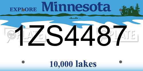 1ZS4487 Minnesota License Plate
