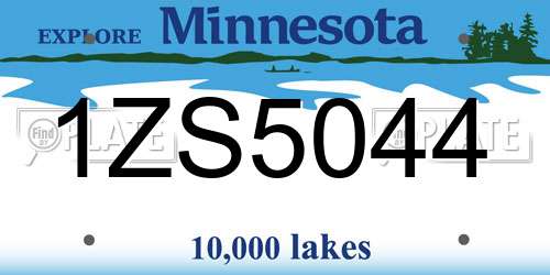1ZS5044 Minnesota License Plate
