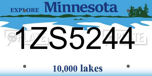 1ZS5244 Minnesota License Plate