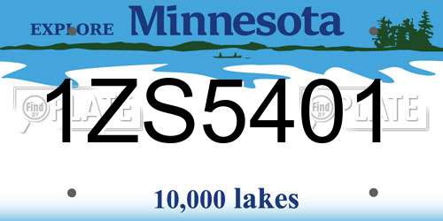 1ZS5401 Minnesota License Plate