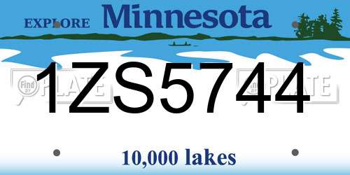 1ZS5744 Minnesota License Plate