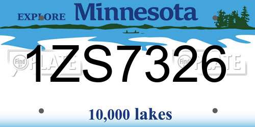 1ZS7326 Minnesota License Plate