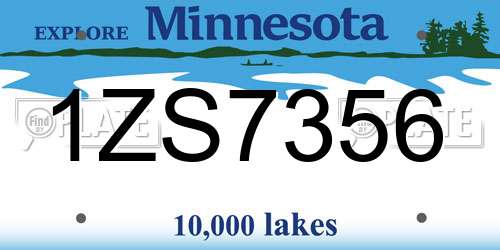 1ZS7356 Minnesota License Plate