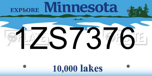 1ZS7376 Minnesota License Plate