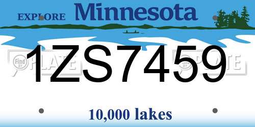 1ZS7459 Minnesota License Plate