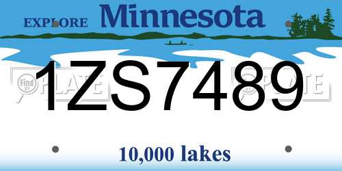 1ZS7489 Minnesota License Plate