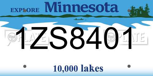 1ZS8401 Minnesota License Plate
