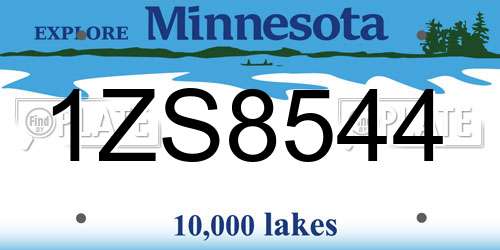 1ZS8544 Minnesota License Plate