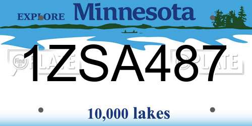 1ZSA487 Minnesota License Plate