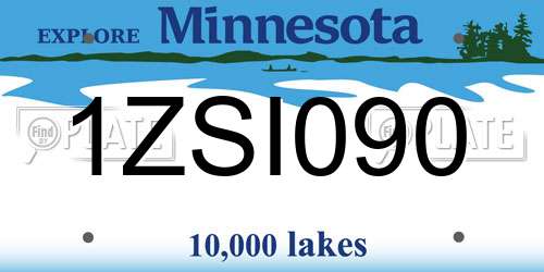 1ZSI090 Minnesota License Plate