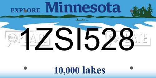 1ZSI528 Minnesota License Plate