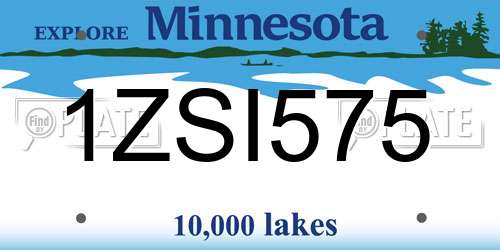 1ZSI575 Minnesota License Plate