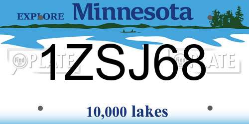 1ZSJ68 Minnesota License Plate